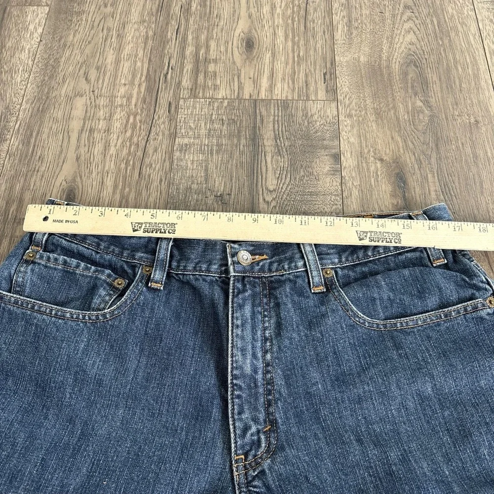 Eddie Bauer Flannel Lined Jeans Mens 36x34 Blue‎ Relaxed Fit Straight Leg Denim
